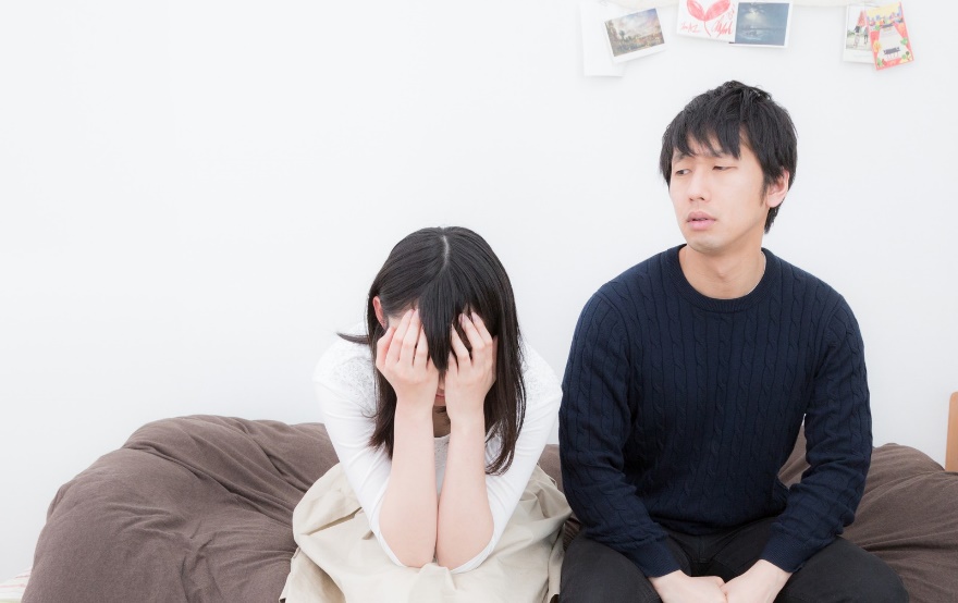 我慢がつらい様子
