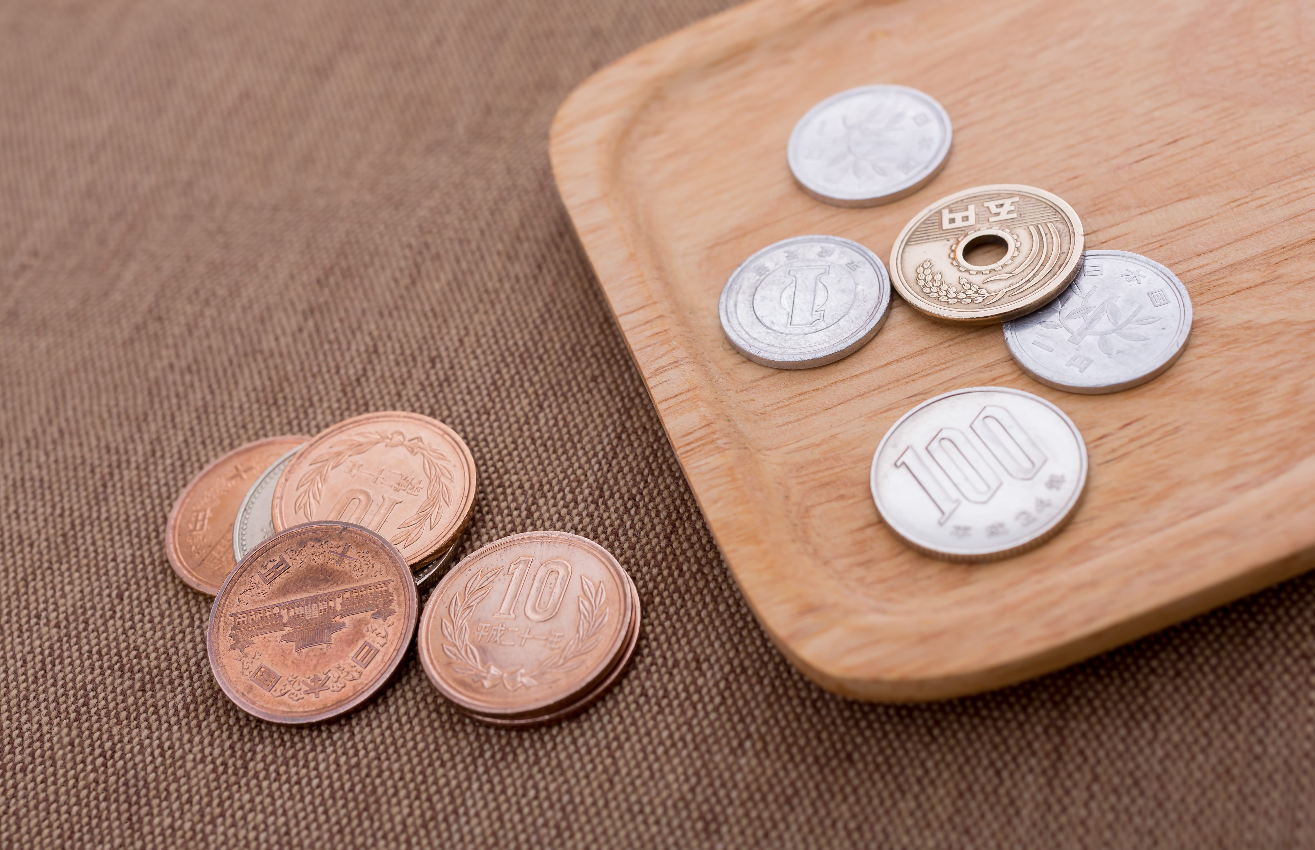 返金された小銭