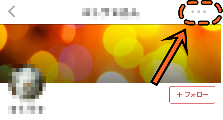 ブロックしたい相手のプロフィール